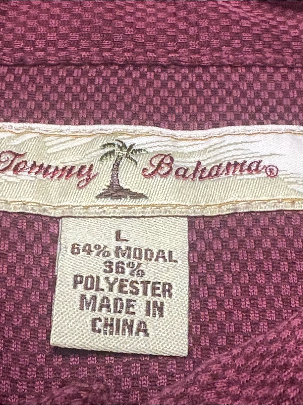 Tommy Bahama Men's Large Polo in Burgundy Short Sleeve - Picture 4 of 10